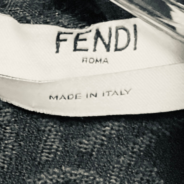 Fendi Black Short Sleeved Puckered Cocktail Dress