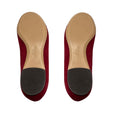 Load image into Gallery viewer, Salvatore Ferragamo Red Suede Flats with Grograin Bow and Gold Hardware
