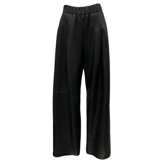 A.L.C. Black Wide Leg Lamb Leather Jones Pant