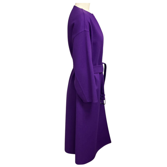 Christian Dior Purple Mid Length Wool Coat with Belt