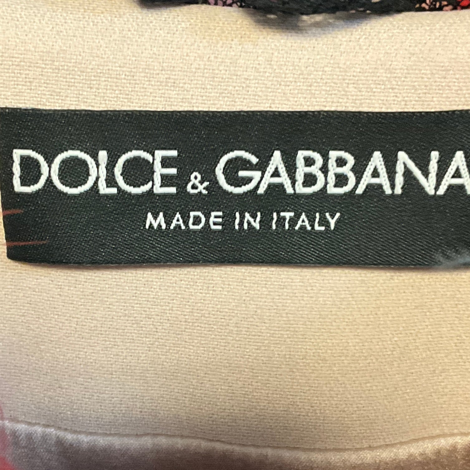 Dolce & Gabbana Multicolor Striped Feather Coat