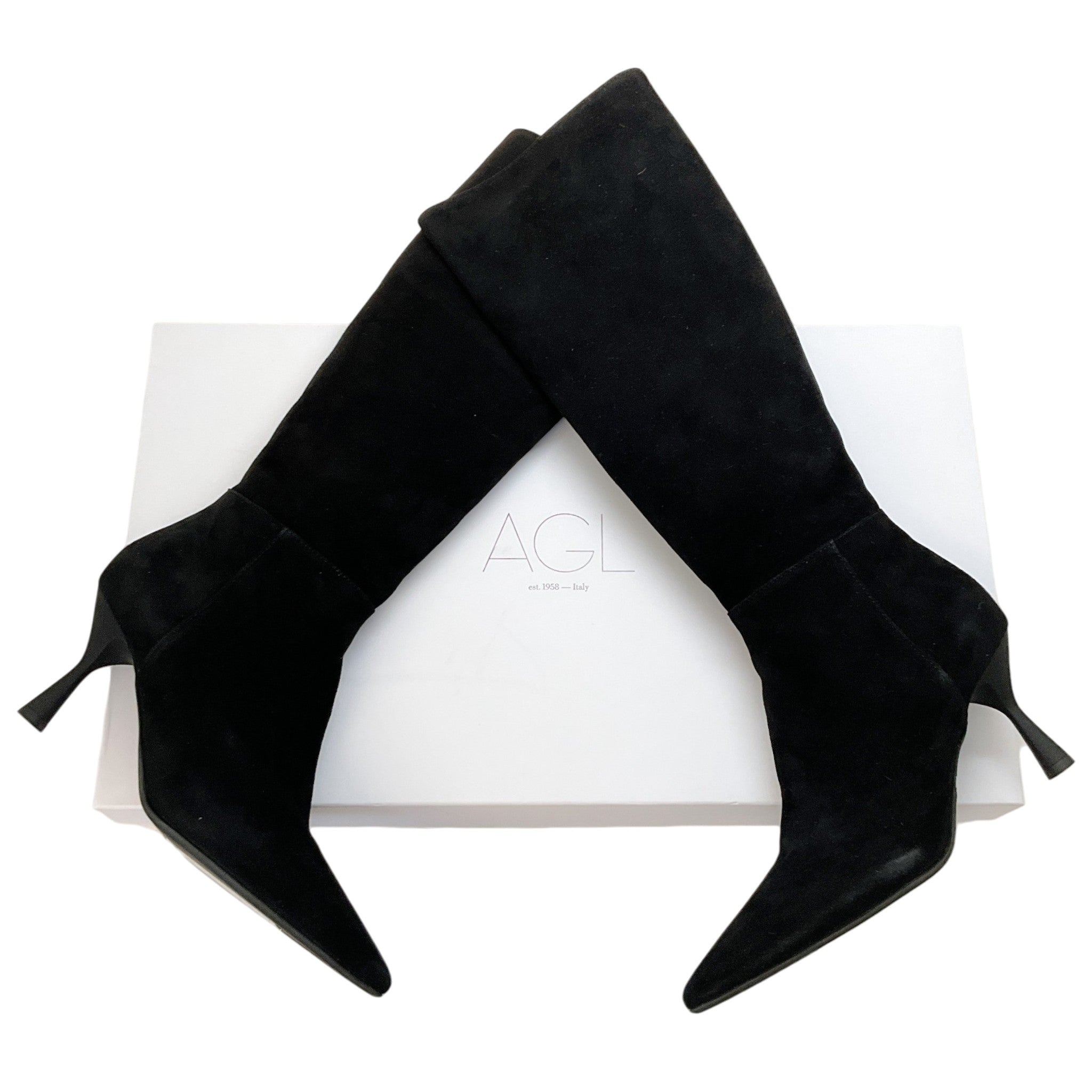 AGL Black Suede Ide Tall Boots