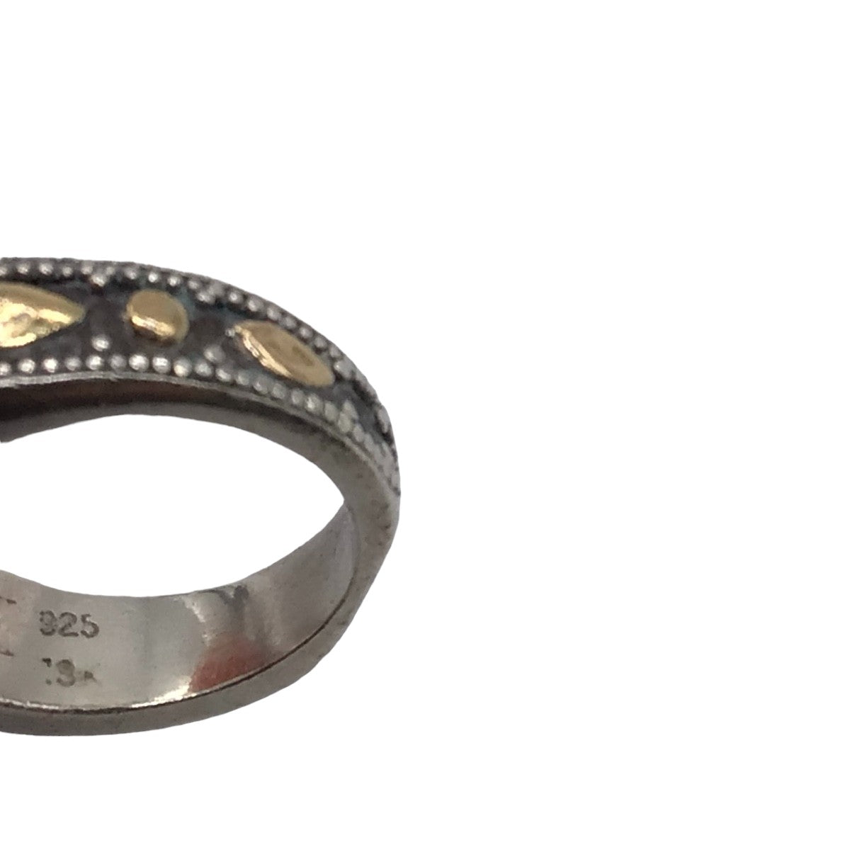 John Hardy Silver / Gold 925 Sterling Silver and 18K Gold Ring