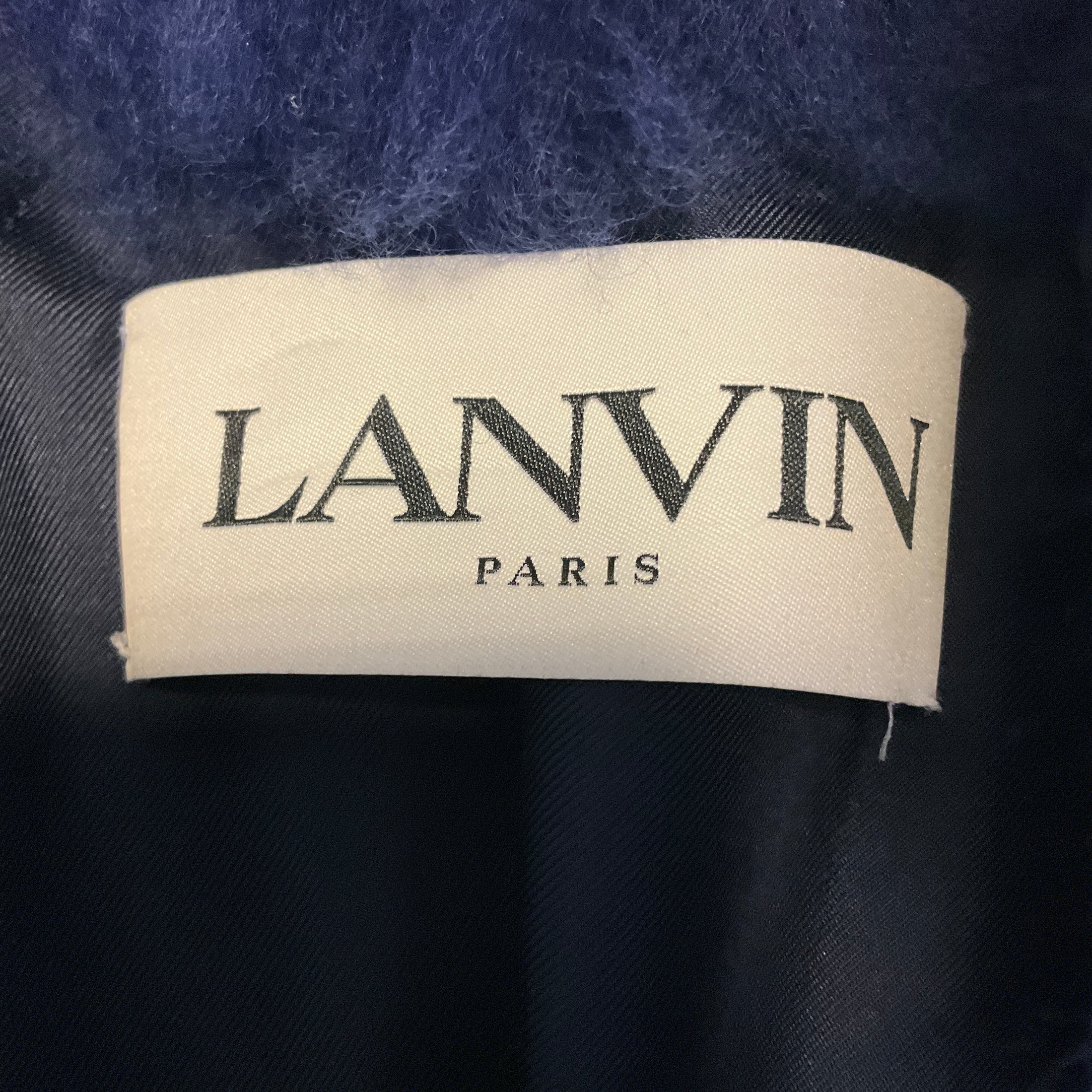 Lanvin Cobalt Blue Lamb Shearling Coat