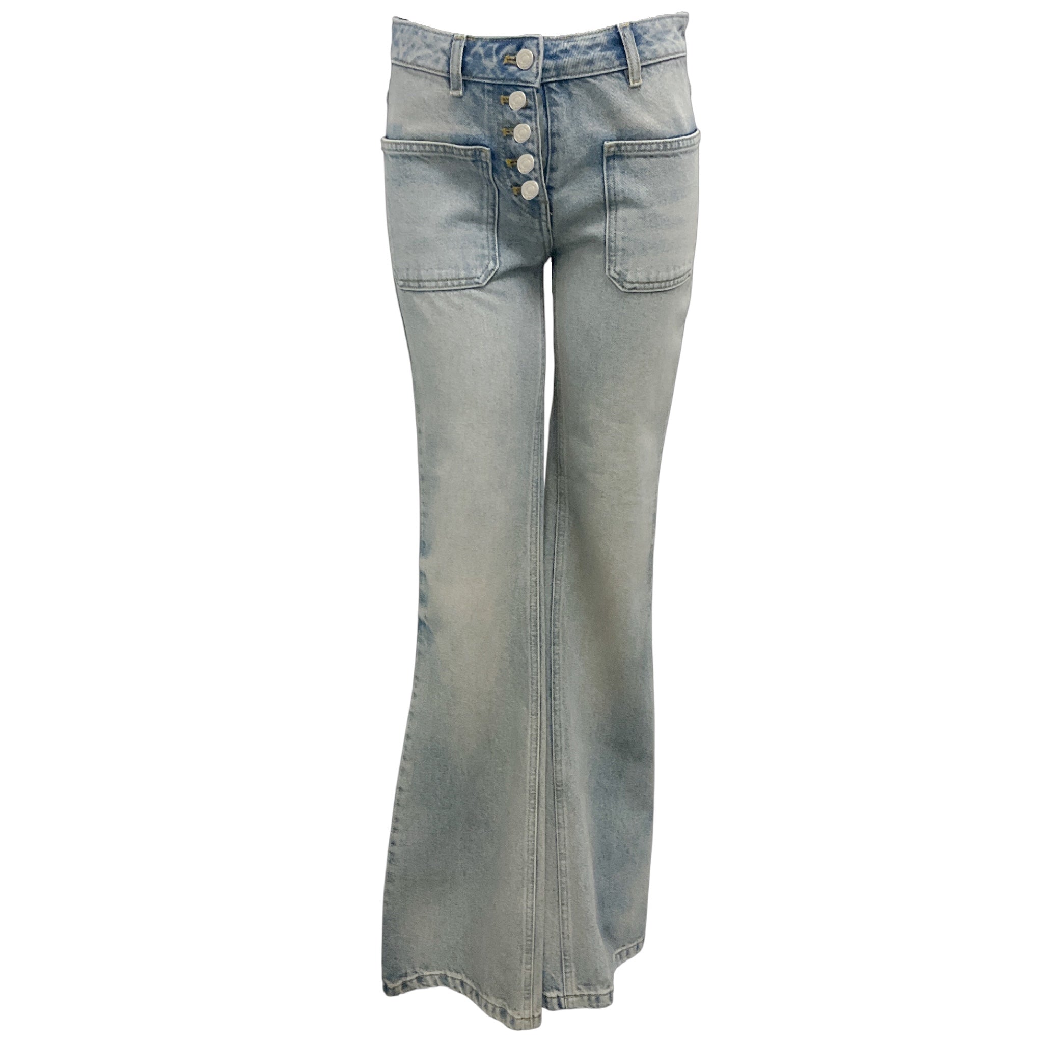 Courreges Light Blue Wash Flared Denim Jeans