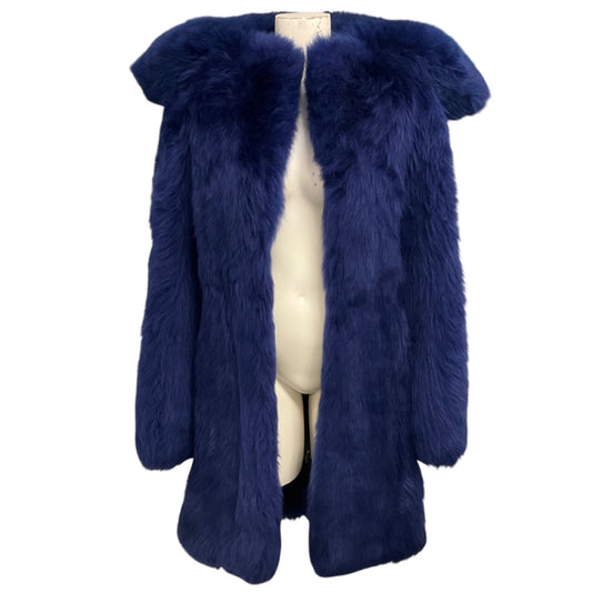 Lanvin Cobalt Blue Lamb Shearling Coat