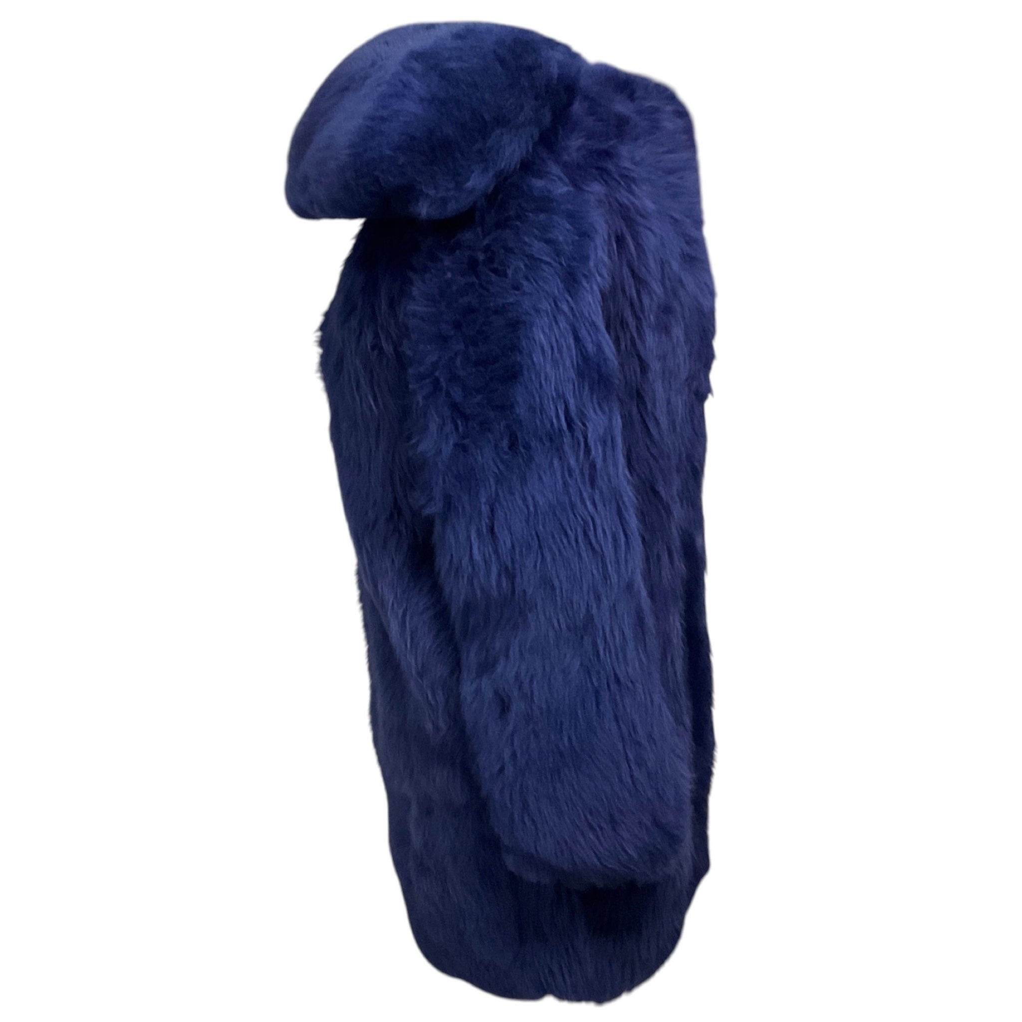Lanvin Cobalt Blue Lamb Shearling Coat