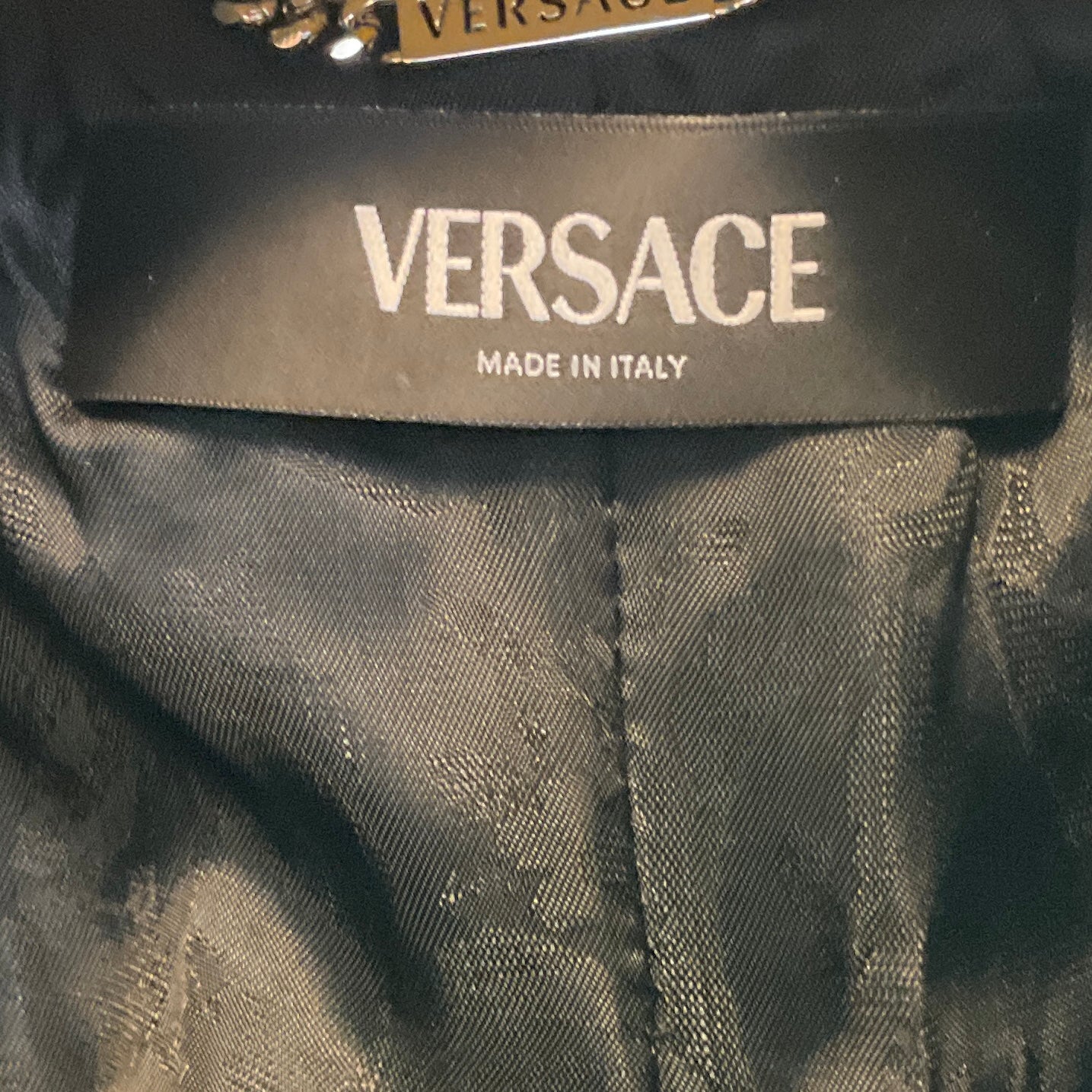 Versace Turquoise Astrakan Boucle Wool Coat with Medusa Buttons