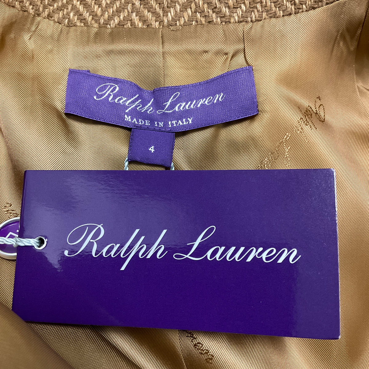 Ralph Lauren Collection Tan Classic Long Wool Coat