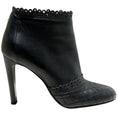 Load image into Gallery viewer, Chanel Black Leather Scallop Trip Ankle Boots with Quilted Toe
