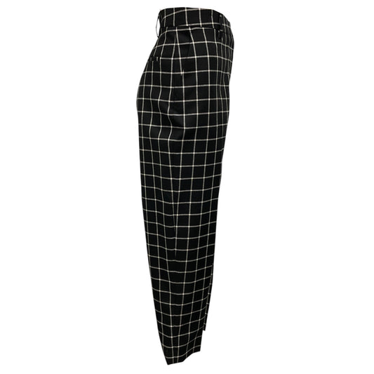 Marni Black / White 2023 Checked Wool Pants