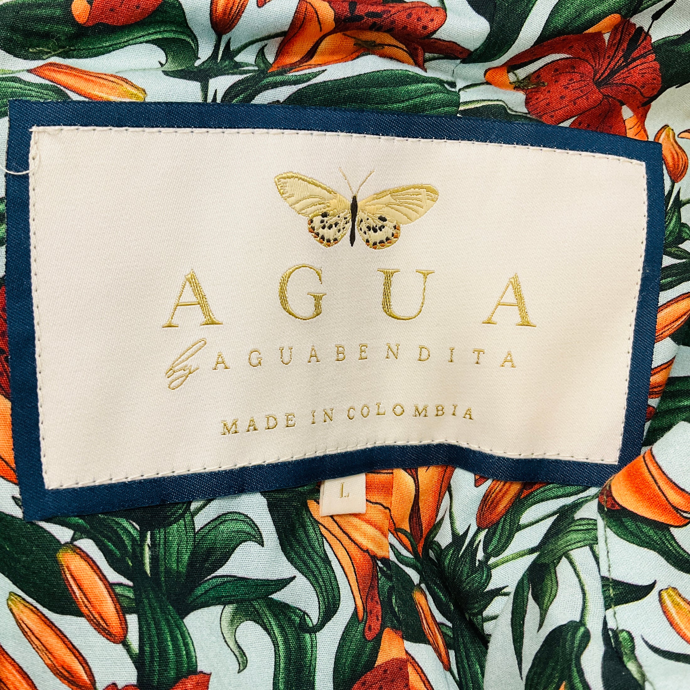 Agua by Agua Bendita Azul Multi Jardin Monarca Ruffled Mini Dress