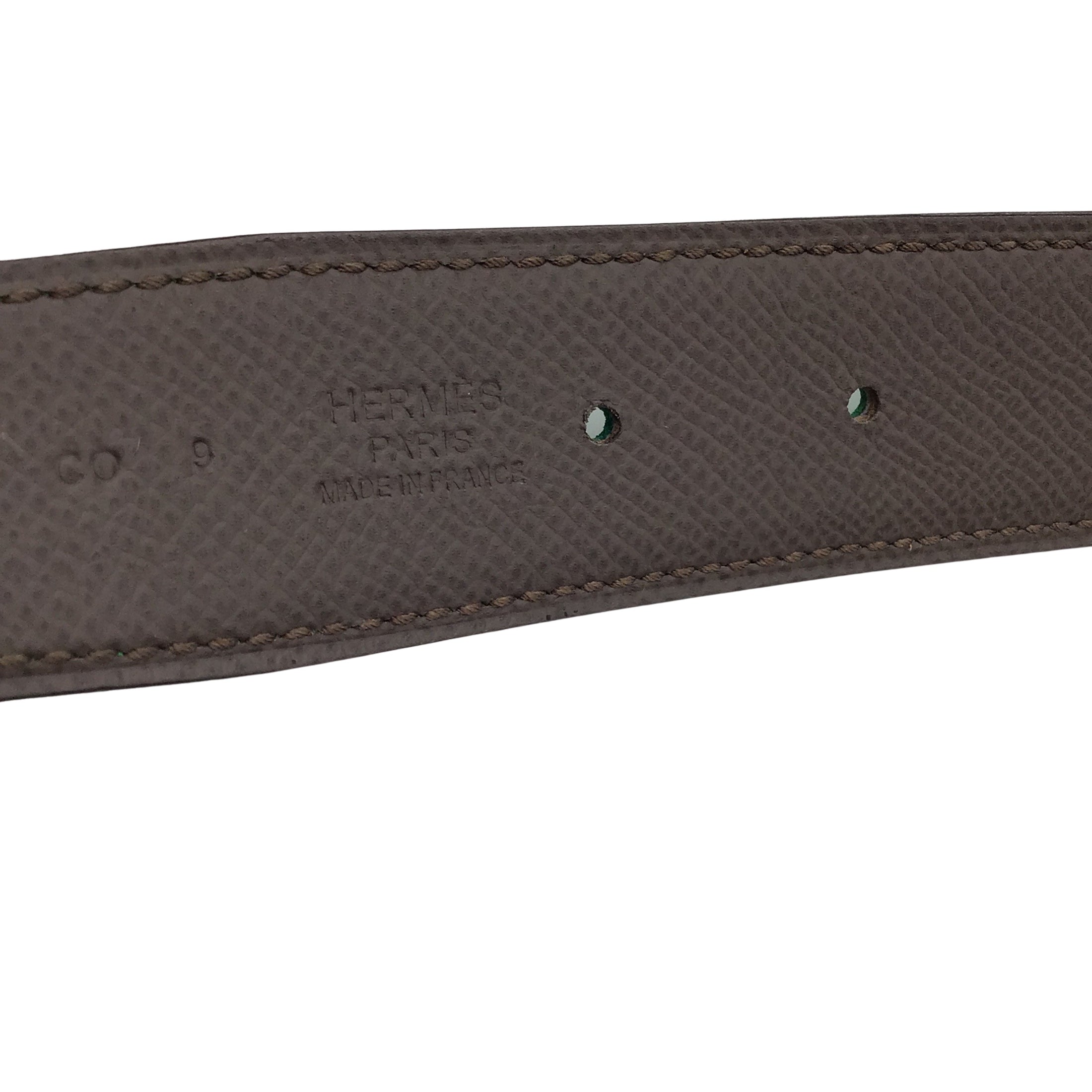 Hermes Green / Grey 2014 Reversible 32mm Leather Belt Strap