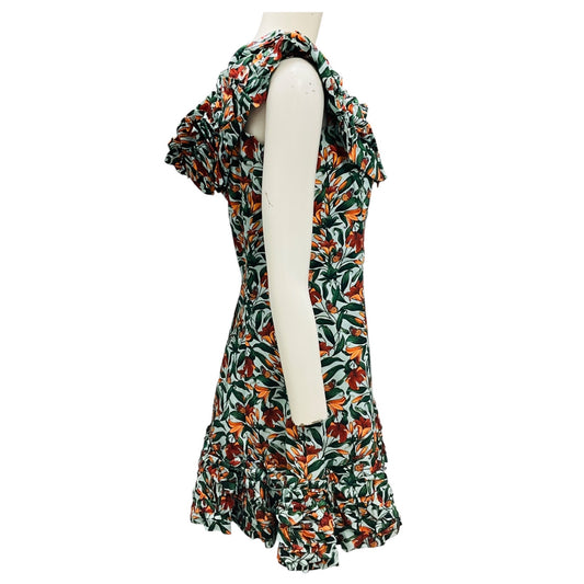 Agua by Agua Bendita Azul Multi Jardin Monarca Ruffled Mini Dress