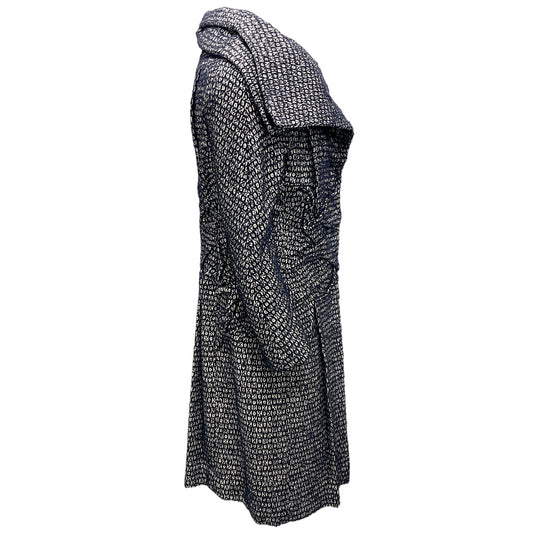 Jil Sander Navy Blue / White Tweed Coat