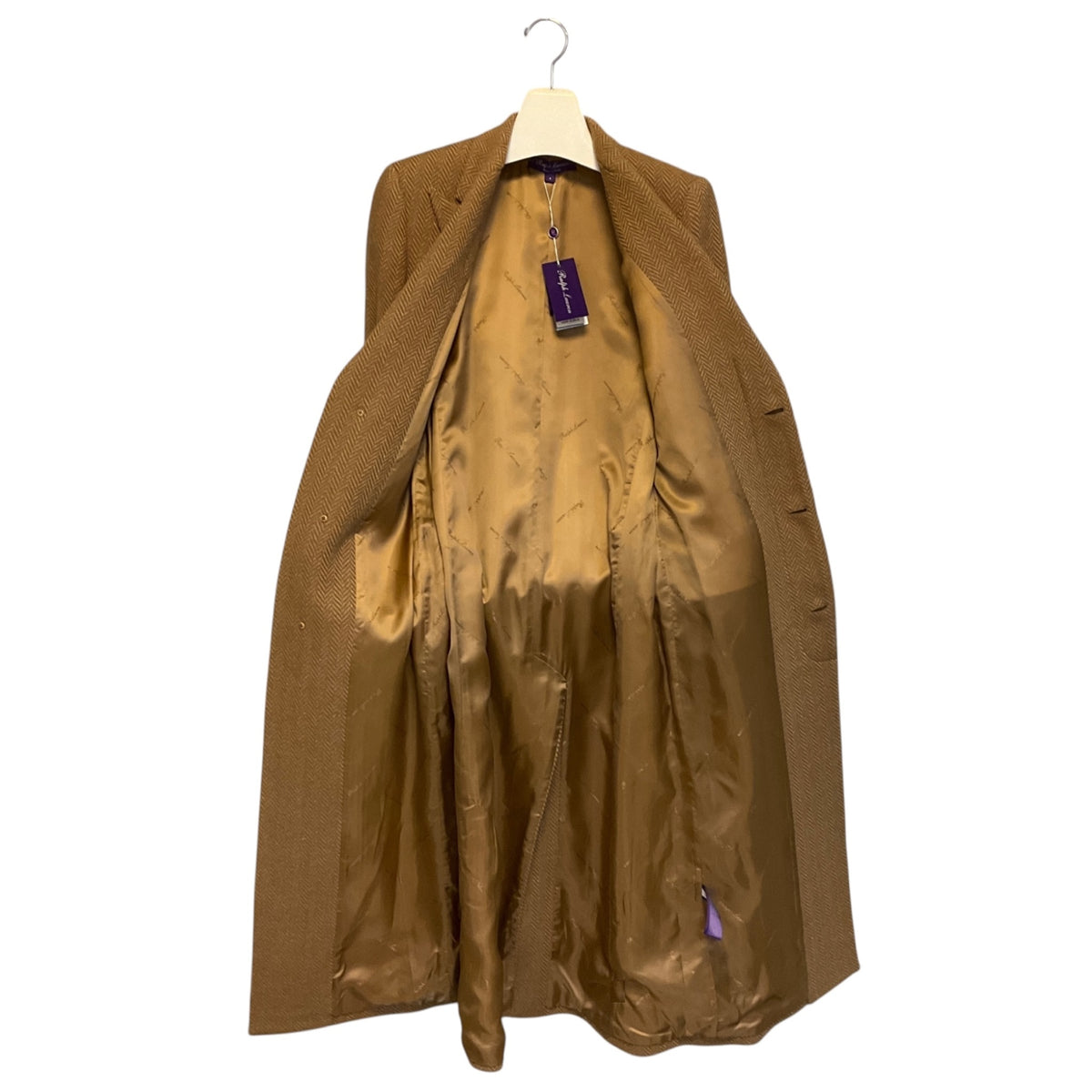 Ralph Lauren Collection Tan Classic Long Wool Coat