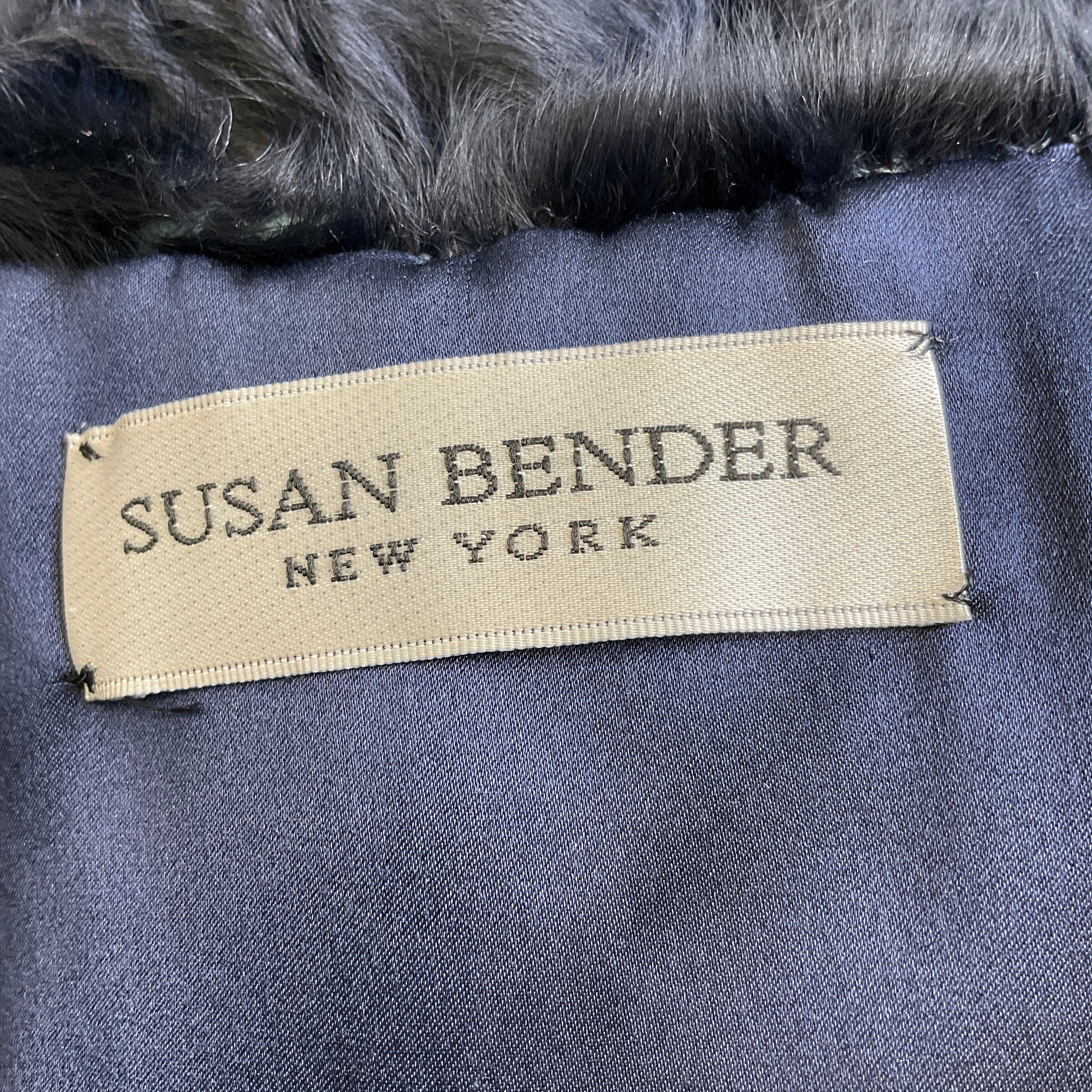 Susan Bender Navy Blue Persian Lamb Fur Vest