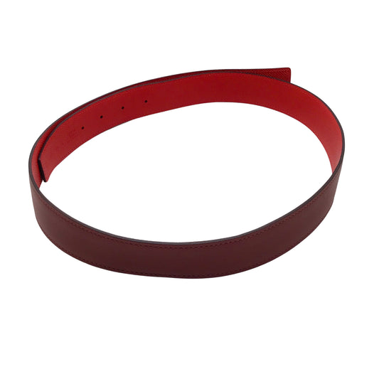 Hermes Red / Burgundy 2014 Reversible 32mm Leather Belt Strap
