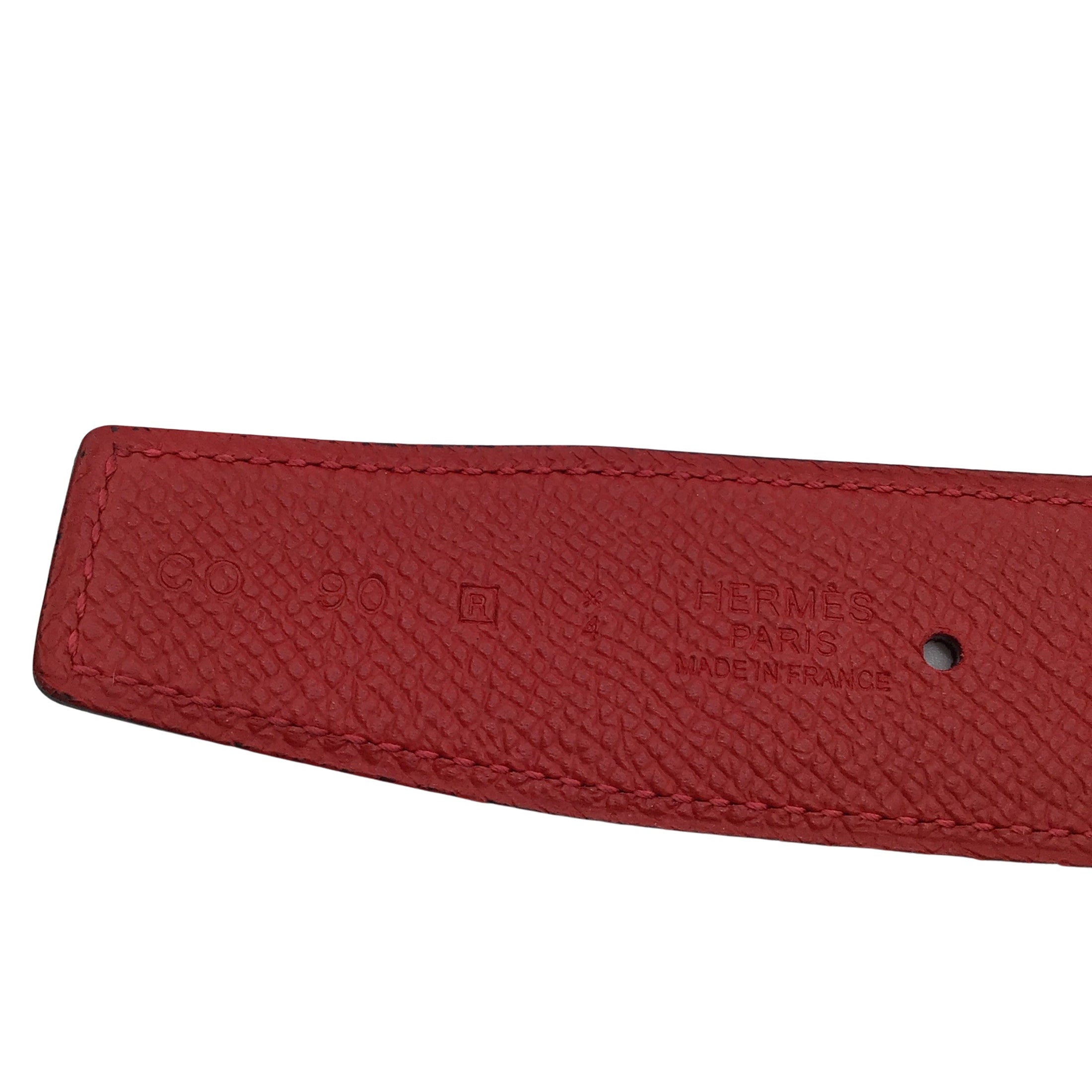 Hermes Red / Burgundy 2014 Reversible 32mm Leather Belt Strap