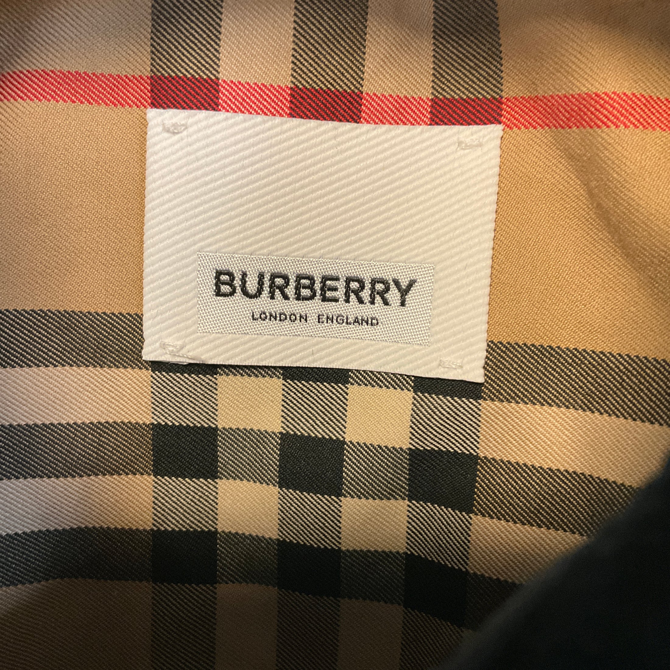 Burberry Navy Blue Quilted Zip Front Nova Check Lined Jacket with Patch Detail and Corduroy Collar