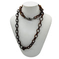 Load image into Gallery viewer, Loree Rodkin Brown Tortoiseshell Resin Chain Necklace with Pave Diamonds
