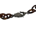 Load image into Gallery viewer, Loree Rodkin Brown Tortoiseshell Resin Chain Necklace with Pave Diamonds
