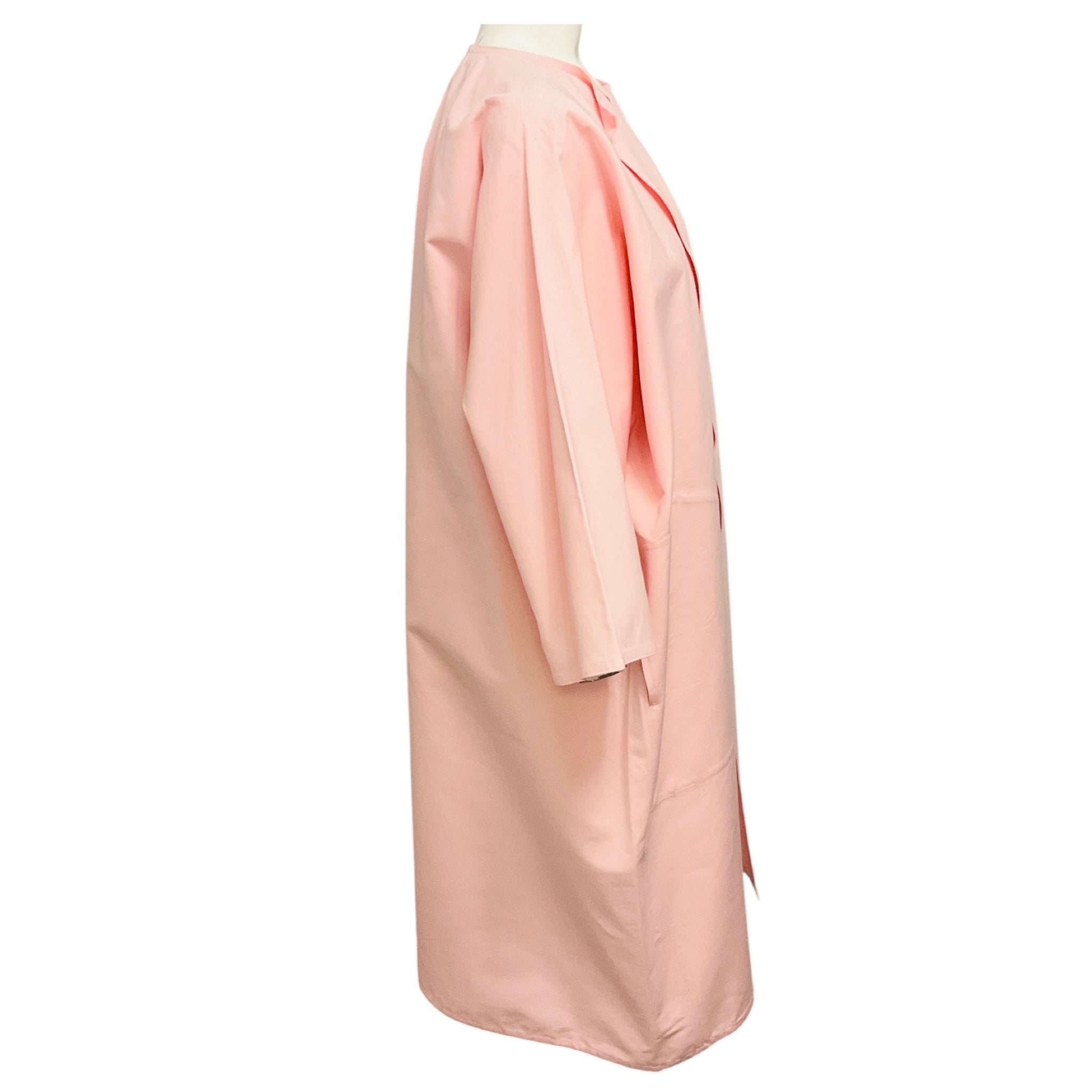 Sofie D'Hoore Light Pink Cotton Canvas Mid-Length Open Front Coat