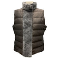 Load image into Gallery viewer, Fabiana Filippi Brown / Grey Shearling Trimmed Nylon Puffer Vest
