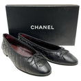 Load image into Gallery viewer, Chanel Black Aged Calfskin Ballet Flats
