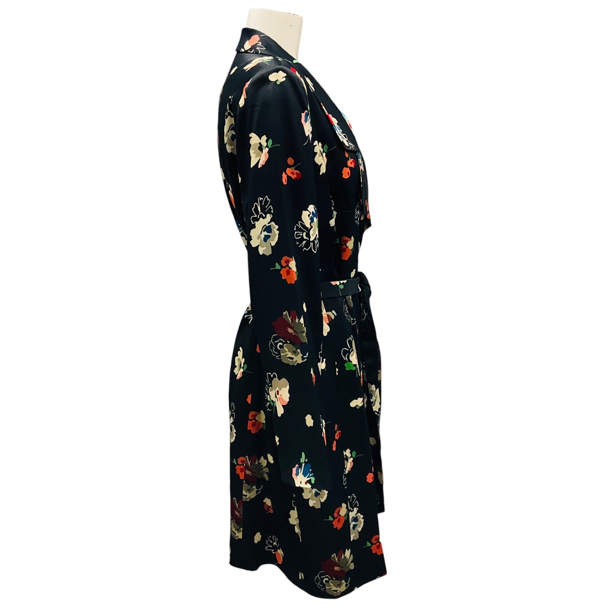 Libertine Black Multi Nina Simone Floral Relaxed Trench Coat