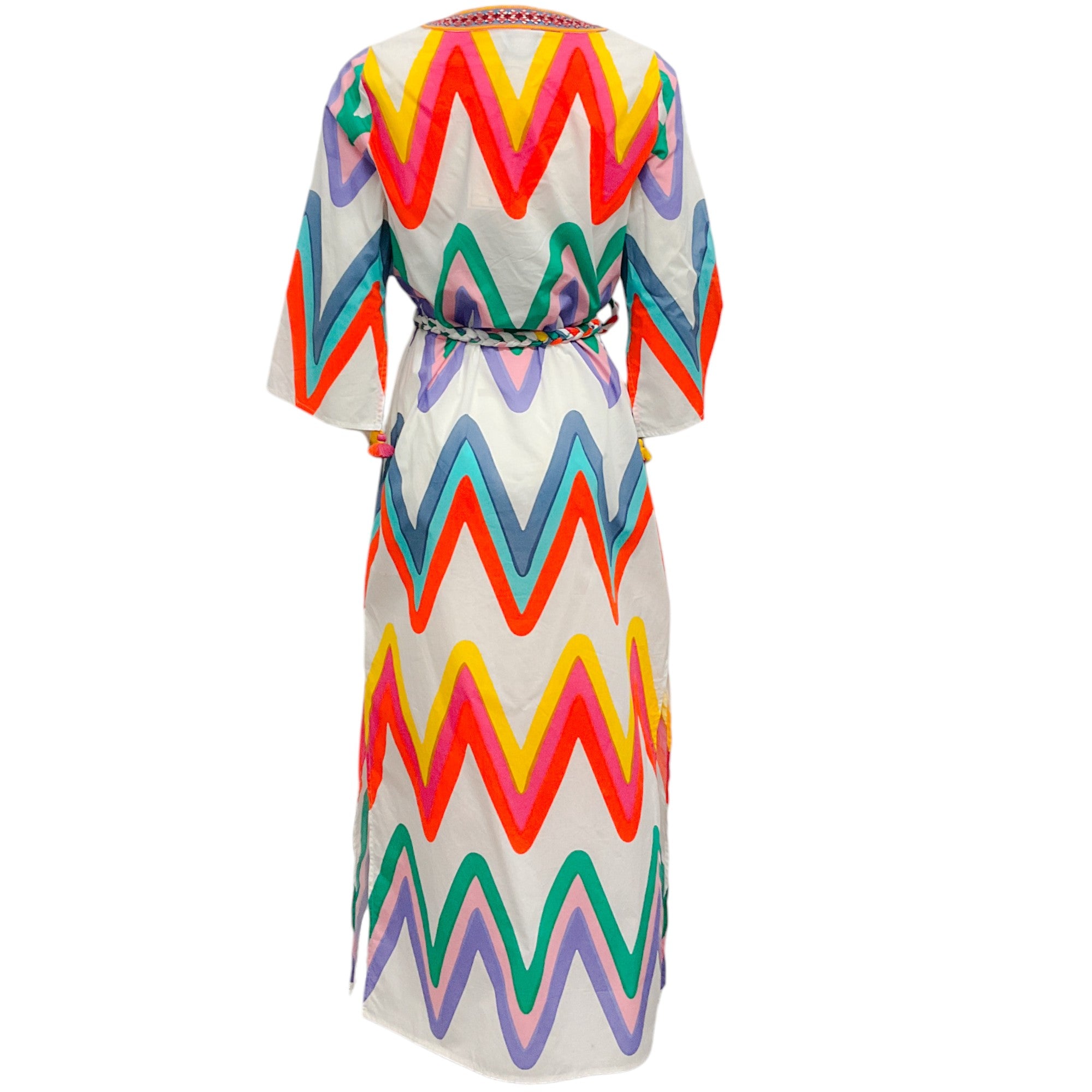 Figue White Multi Chevron Bianca Kaftan