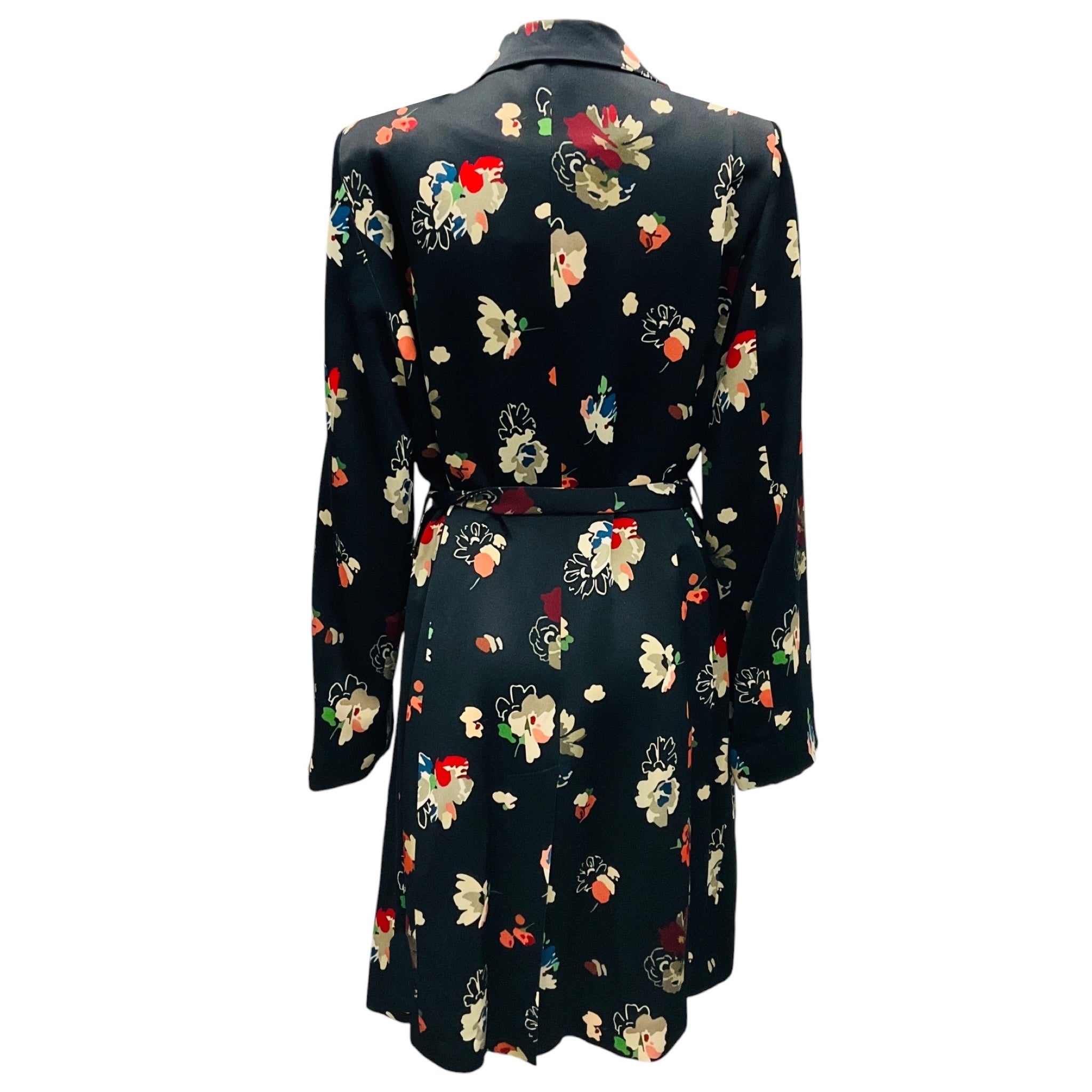 Libertine Black Multi Nina Simone Floral Relaxed Trench Coat