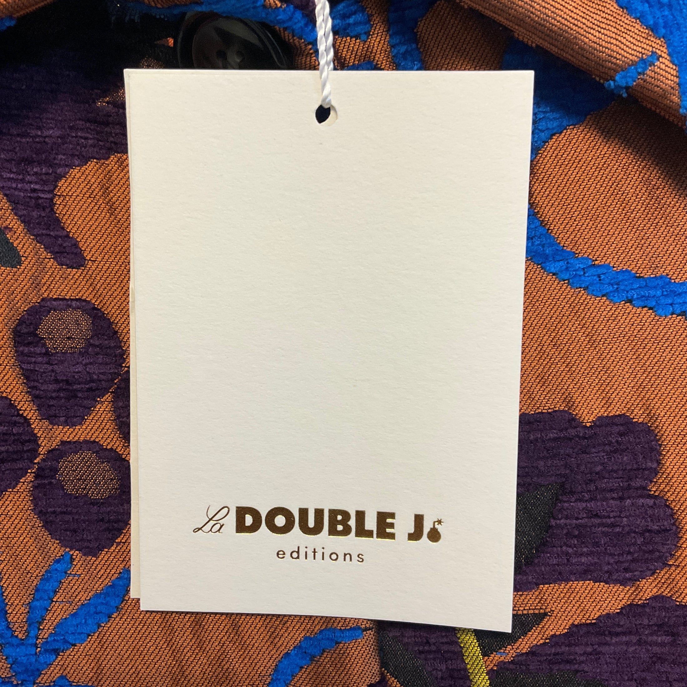 La DoubleJ Brown / Blue Multi Floral Jacquard Selva Boxy Coat
