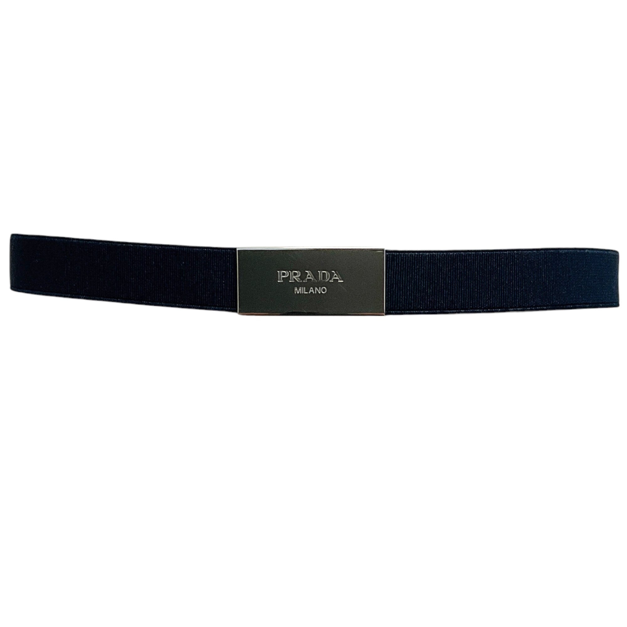 Prada Navy Blue Elastic Pull On Belt
