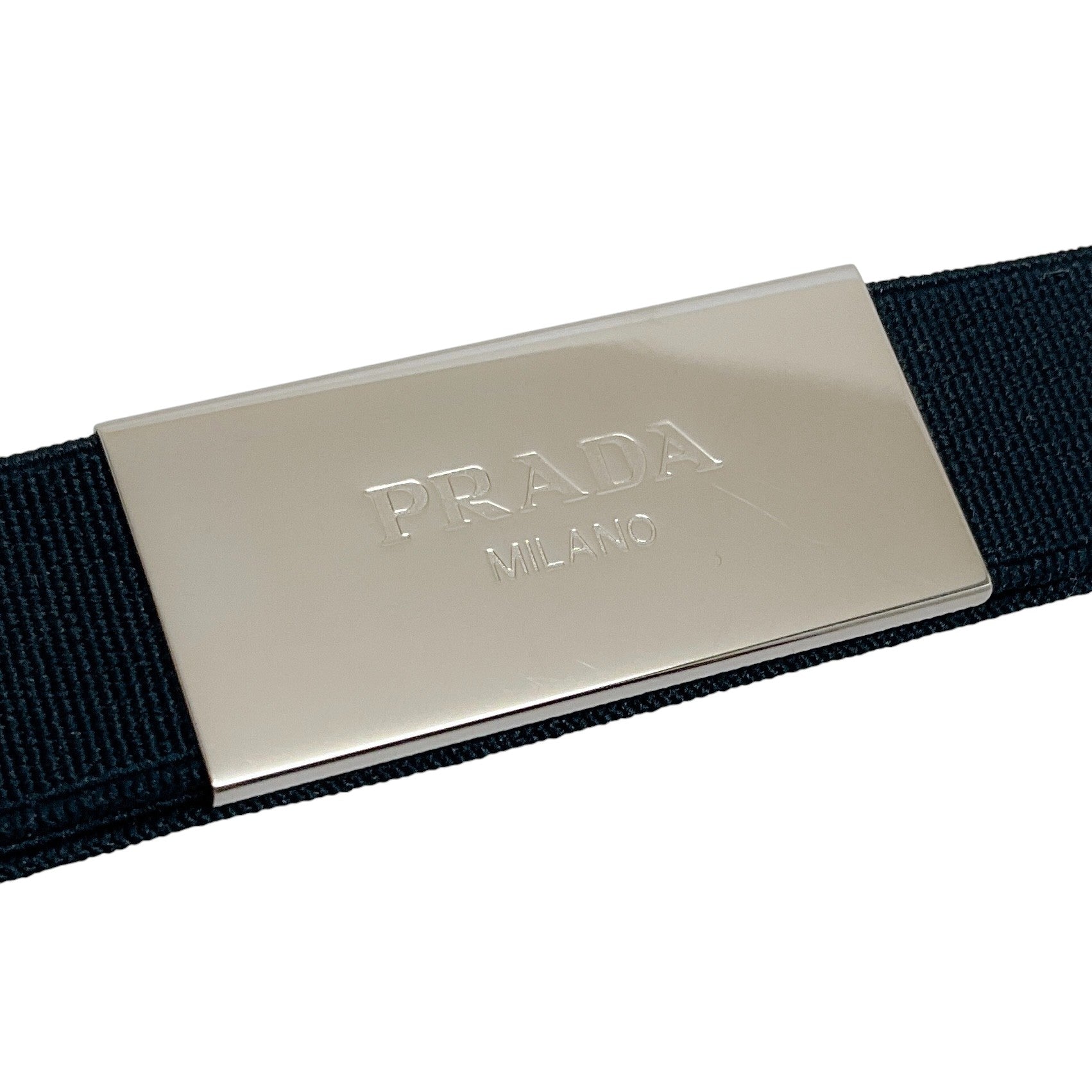 Prada Navy Blue Elastic Pull On Belt