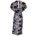 Load image into Gallery viewer, Prabal Gurung Black / Blue / Pink Multi Paisley Printed Silk Midi Dress
