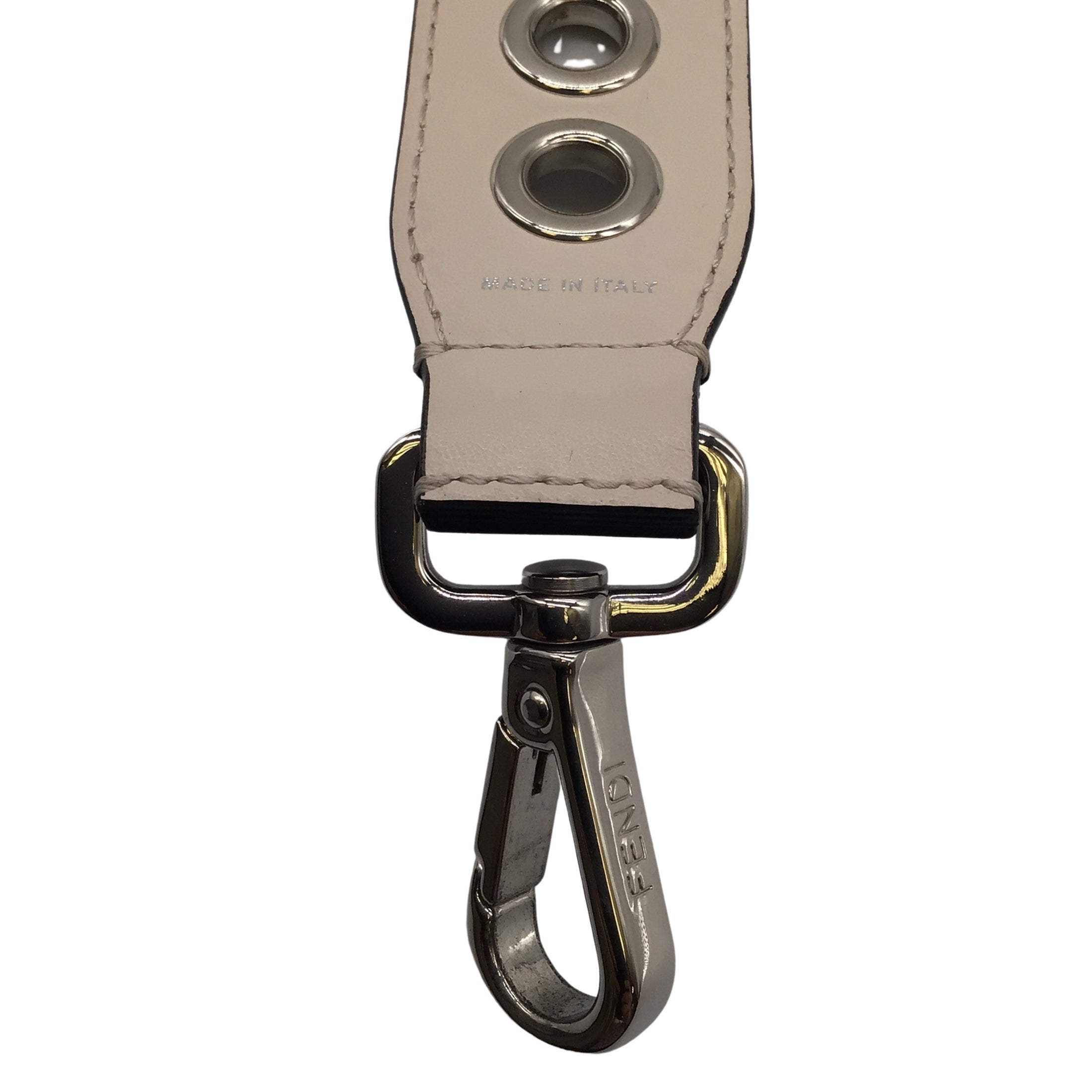 Fendi Black / Beige Grommet Detail Mini Strap You Bag Strap / Accessory