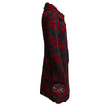 Load image into Gallery viewer, Tuleh Red / Charcoal Grey Floral Embroidered Wool Coat with Silk Lining

