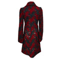 Load image into Gallery viewer, Tuleh Red / Charcoal Grey Floral Embroidered Wool Coat with Silk Lining
