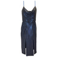 Load image into Gallery viewer, Haney Navy Blue / Silver Bead and Sequin Embellished Dress
