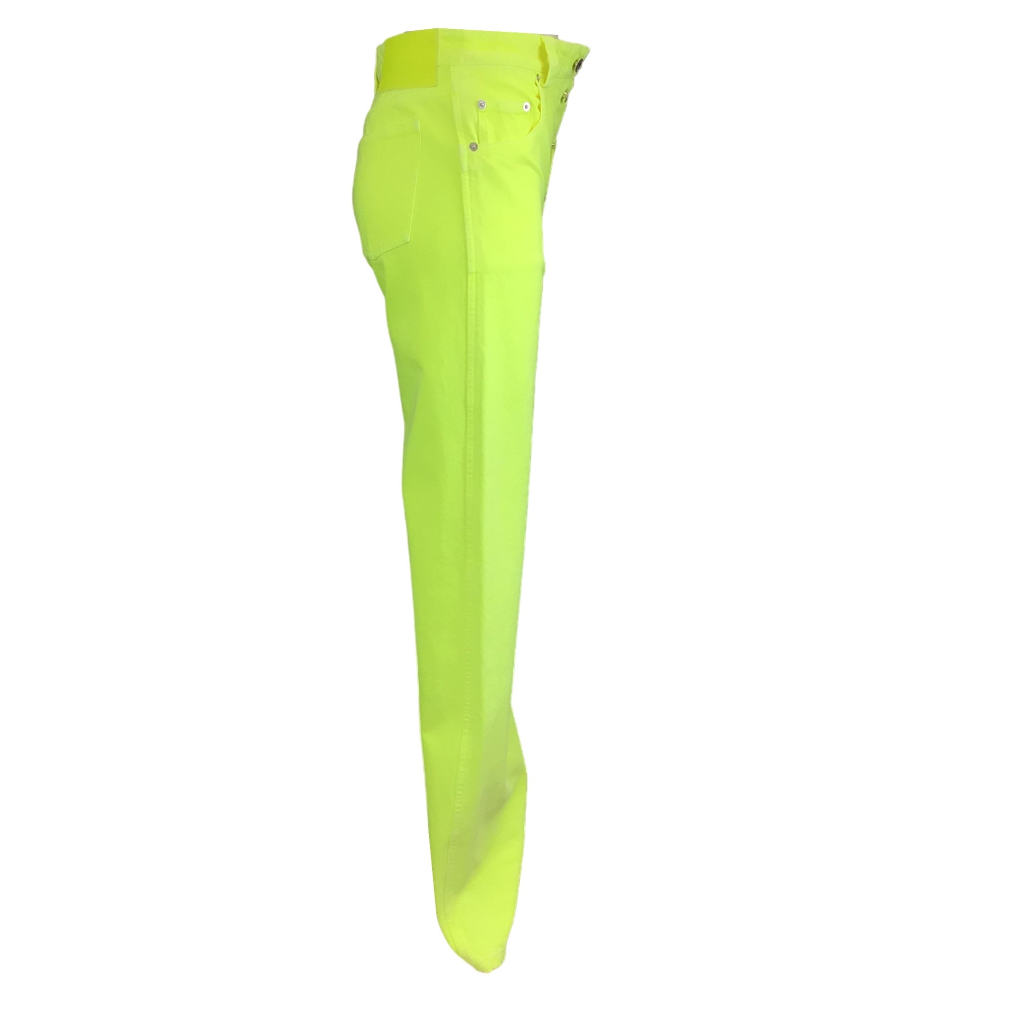 Kwaidan Editions Acid Green High-Rise Straight Leg Jeans