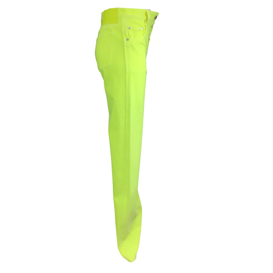 Kwaidan Editions Acid Green High-Rise Straight Leg Jeans