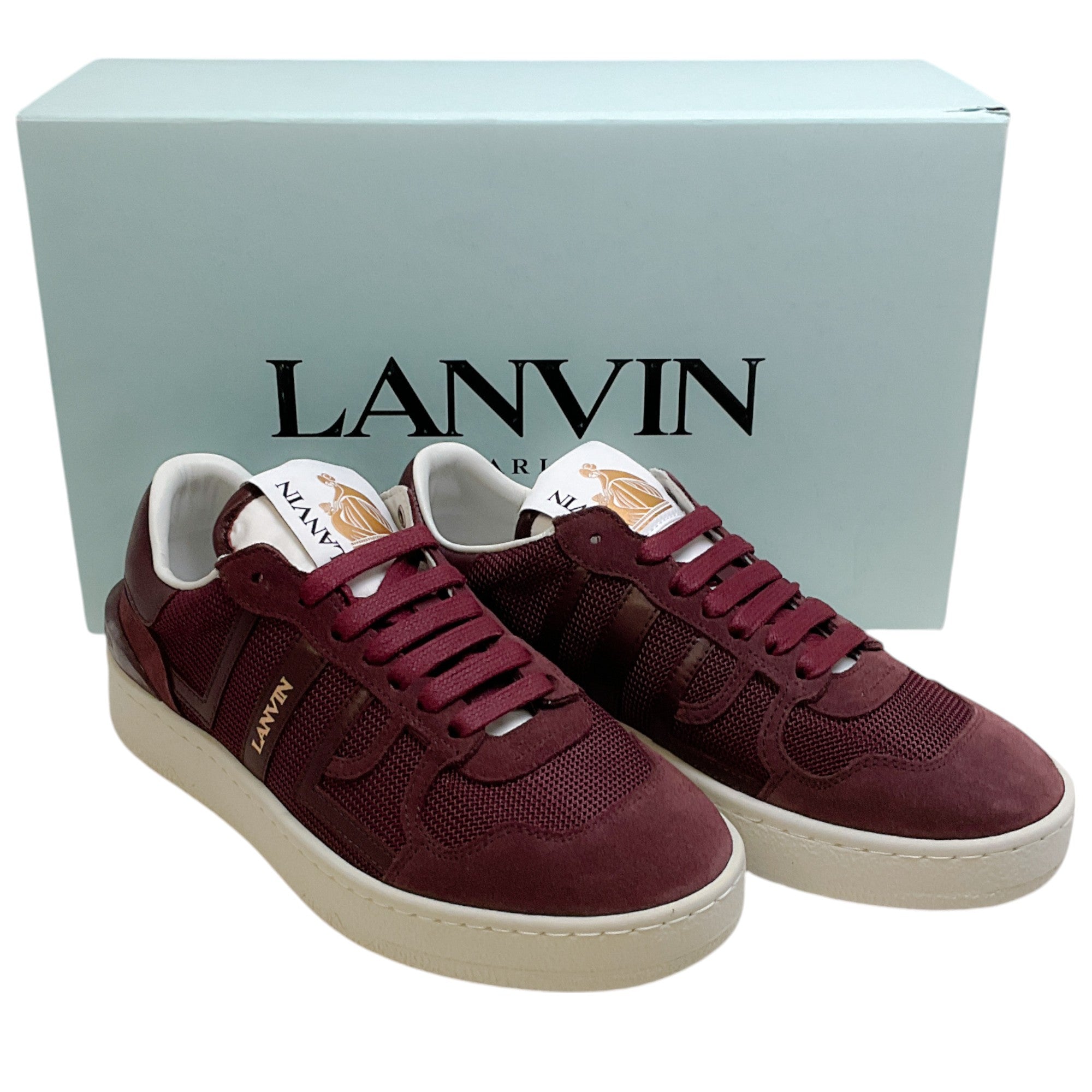 Lanvin Burgundy Clay Low Top Sneakers