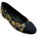 Load image into Gallery viewer, Lanvin Black / Gold Embroidered Cap Toe Ballet Flats

