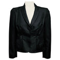 Load image into Gallery viewer, Valentino Black Silk Taffeta Jacket with Rosette Pockets
