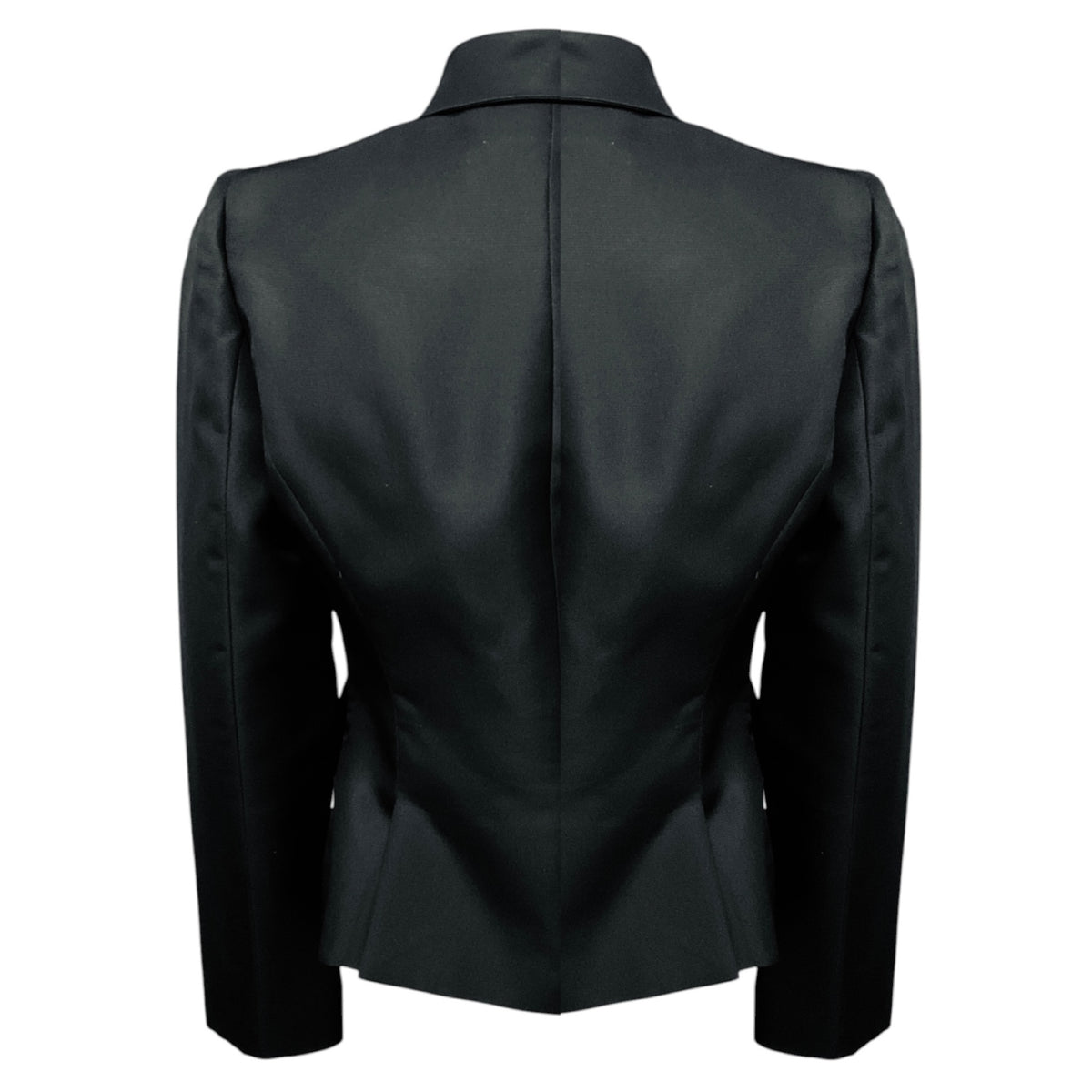 Valentino Black Silk Taffeta Jacket with Rosette Pockets