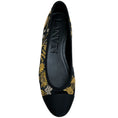 Load image into Gallery viewer, Lanvin Black / Gold Embroidered Cap Toe Ballet Flats
