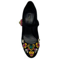 Load image into Gallery viewer, Dolce & Gabbana Black Velvet Mary Jane Pumps With Multi Crystal Embellishments
