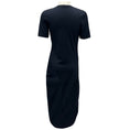 Load image into Gallery viewer, Brunello Cucinelli Navy Short Sleeved Jersey Knit Midi Dress with Monili
