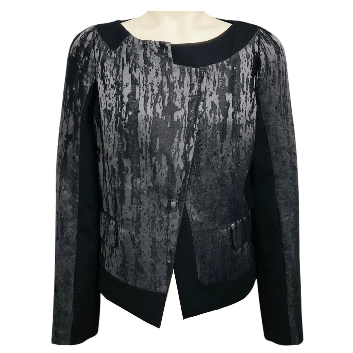 Versace Steel Grey / Black Metallic Jacquard Jacket
